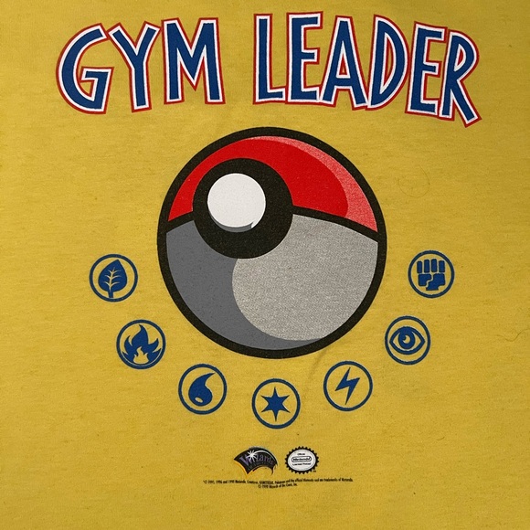 Pokemon T shirt Trading Card League Gym Leader Official rare vintage  XL 1999 - Picture 5 of 5